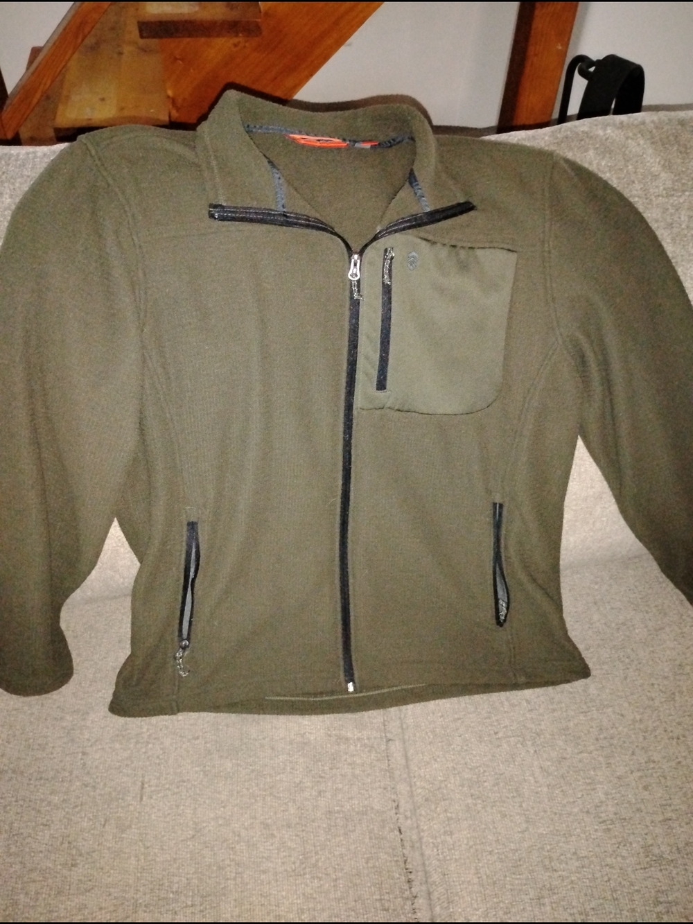 Men's Free Country Olive Green Lightweight Zip-Up Jacket